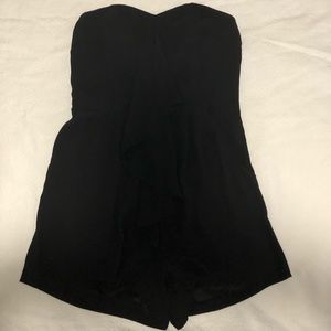 Black strapless romper